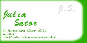 julia sator business card